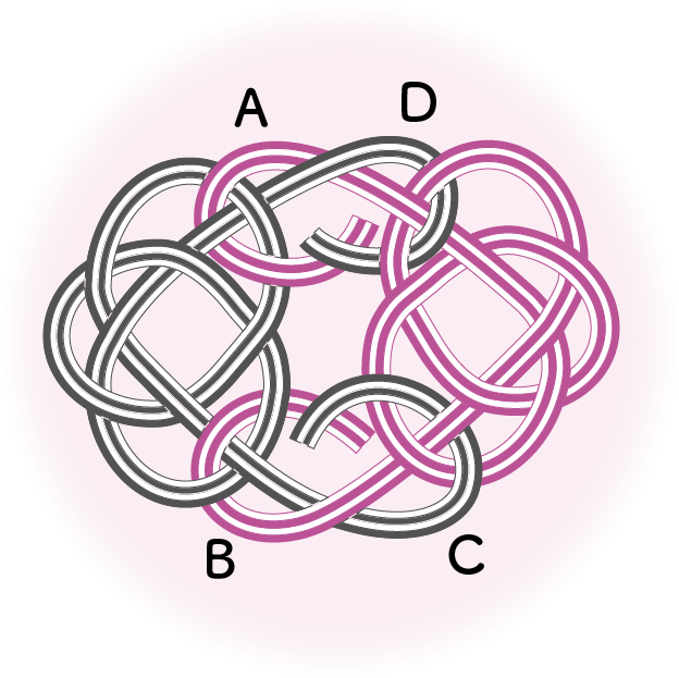 「あじさい結び」の作り方５のイラスト